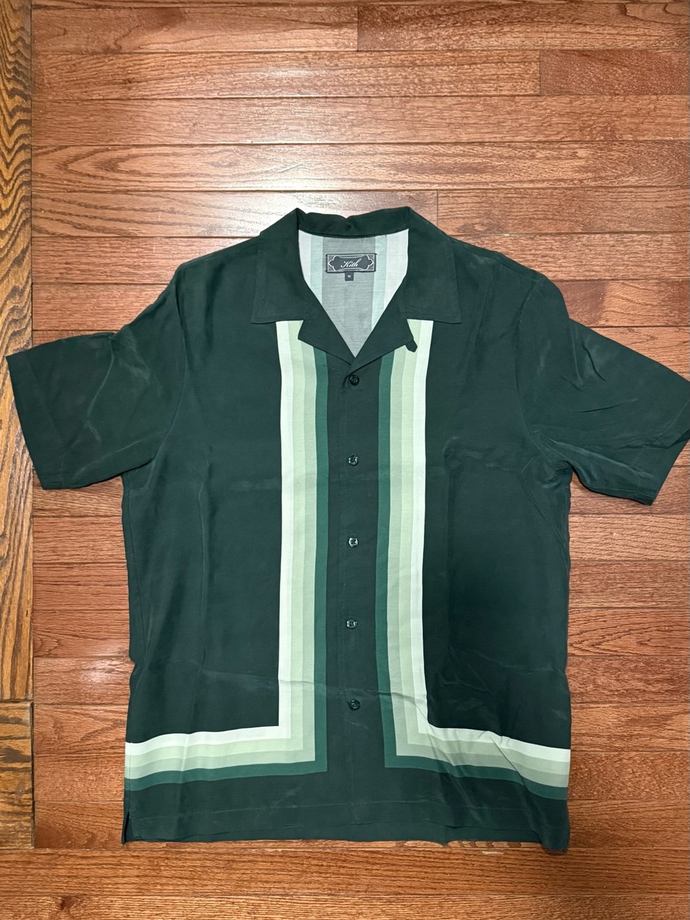 Kith Border Stripe Thompson Camp Collar Shirt - Medium